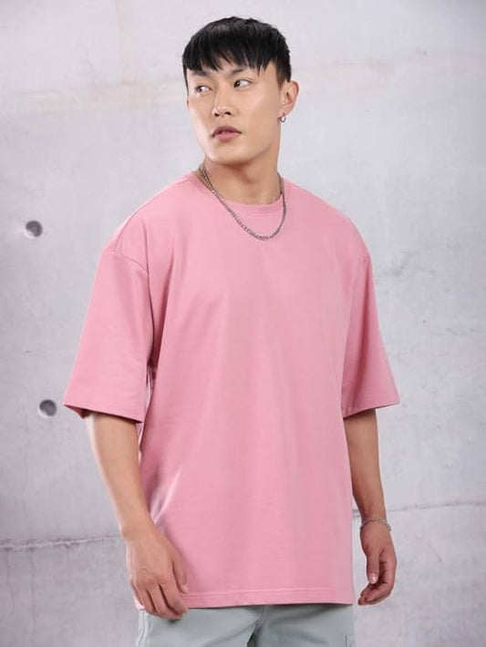 Minimalist Baby Pink Drop Shoulder T-Shirt β Unisex Streetwear