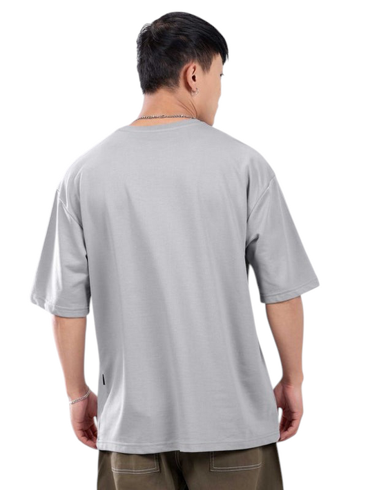 Minimalist Gray Drop Shoulder  T-Shirt – Unisex Streetwear