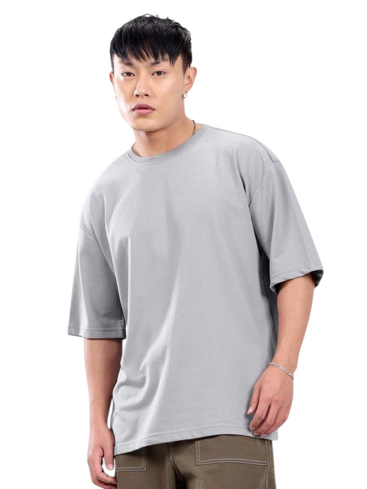 Minimalist Gray Drop Shoulder  T-Shirt – Unisex Streetwear