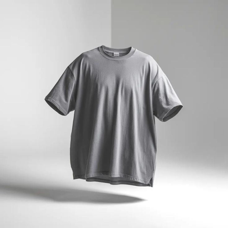 Minimalist Gray Drop Shoulder  T-Shirt – Unisex Streetwear
